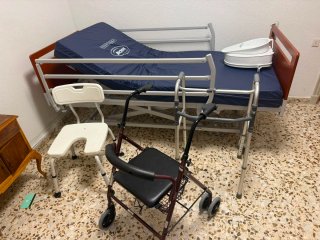 Cama articulada, andadores, silla de ducha, etc