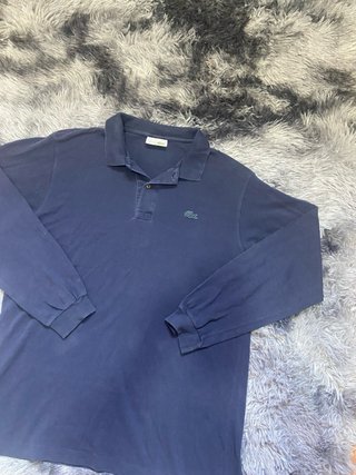 Vintage Lacoste Navy Long Sleeve Polo Shirt retro