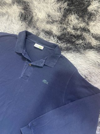 Vintage Lacoste Navy Long Sleeve Polo Shirt retro