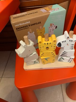 Puzzle de madera animales para apilar