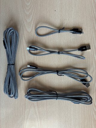 Pack 5 Cables Carga Lightning iPhone varias medida