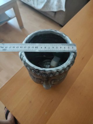 Maceta Cabeza Buda Gris Piedra