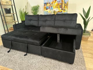 Sofá cama negro 216cm