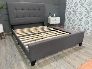 Cama Matrimonial 135cm Tela Gris