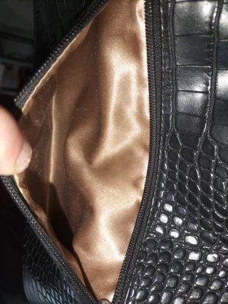 Bolso TRS Negro, imitación Piel de Cocodrilo