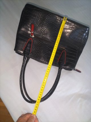 Bolso TRS Negro, imitación Piel de Cocodrilo
