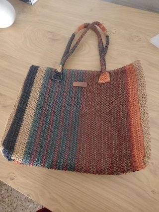 Bolso de esparto multicolor
