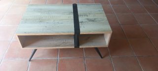 Mesa centro elevable madera y metal