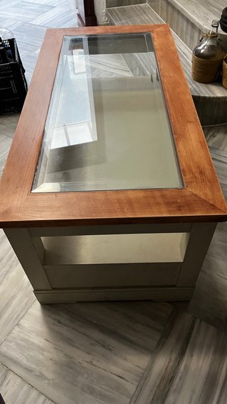 Mesa de centro madera y cristal