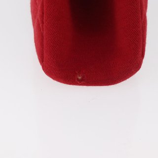 CHANEL Matelasse Chain Shoulder Bag Cotton Red