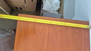 Escritorio madera y metal con cajonera