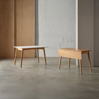 Mesa abatible Roble y Blanco