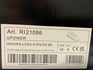 Zapatos de seguridad U-Power grises y verdes