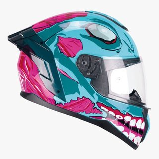 Casco Integral CGM 330 Riot Undead Azul Rosa