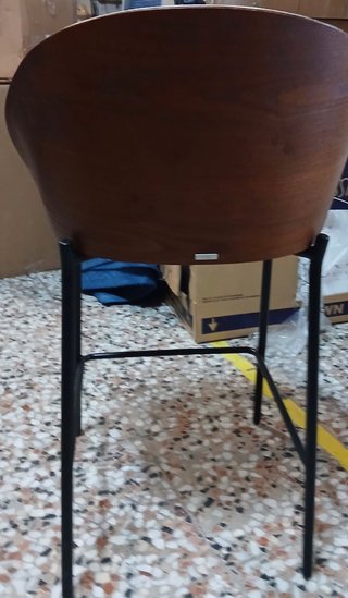 2 Taburetes Altos Beige y Negro