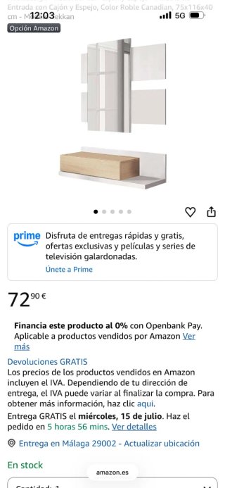 Recibidor Roble y Blanco