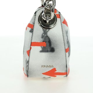 PRADA Sports Chain Shoulder Bag Leather White