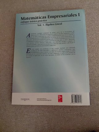 Matemáticas empresariales I. Álgebra lineal