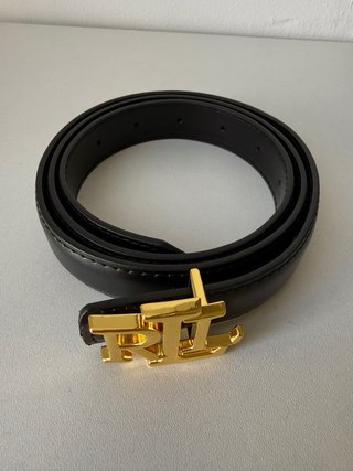 Cinto Ralph Lauren RL Dourado Preto