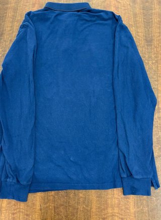 Polo Stone Island manga larga azul
