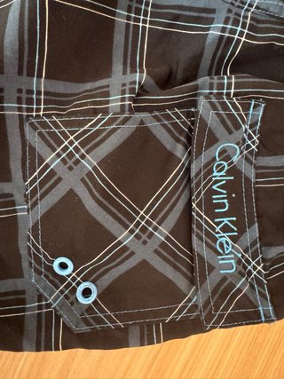 Bañador Calvin Klein Cuadros Azul y Negro