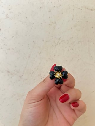 Orecchini donna neri e oro in argento s925