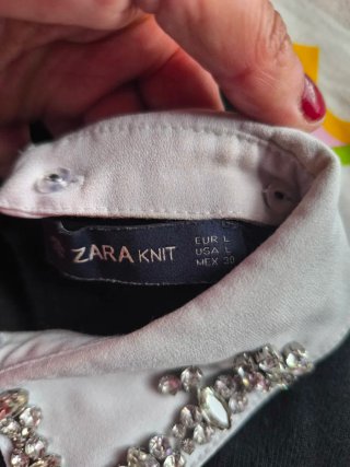 Jersey Zara Negro Cuello Joyas