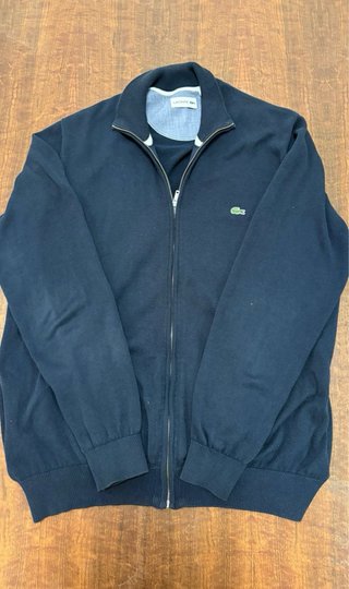 Chaqueta Lacoste Negra Media Cremallera