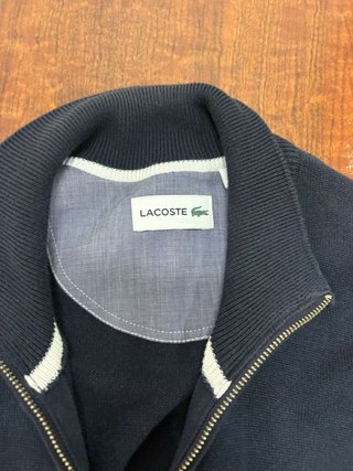 Chaqueta Lacoste Negra Media Cremallera
