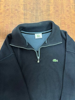 Chaqueta Lacoste Negra Media Cremallera