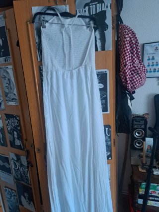 Vestido largo blanco mujer talla M