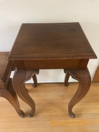 Conjunto mesas auxiliares madera estilo francés
