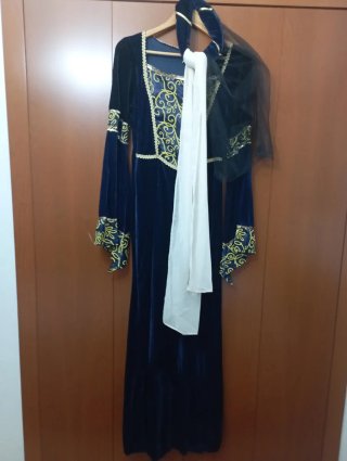 Disfraz Mujer Medieval Azul Dorado Talla Única