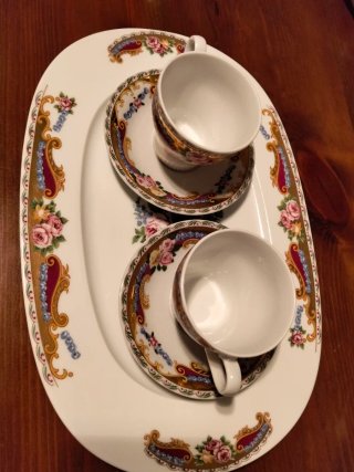 Bandeja con tazas Limoges