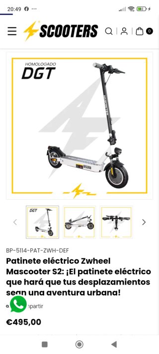 Patinete eléctrico Zwheel Mascooter S2 DGT