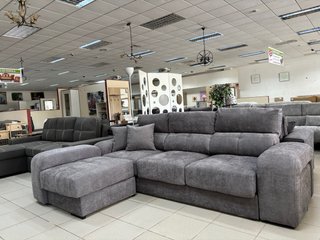 Sofá chaise longue convertible gris