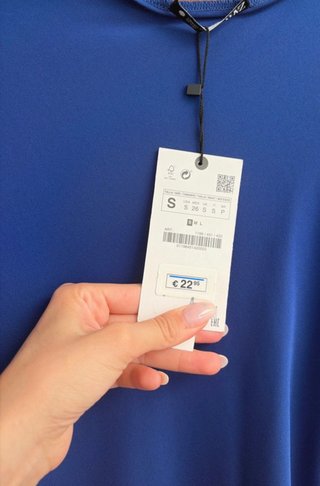 Vestido azul drapeado