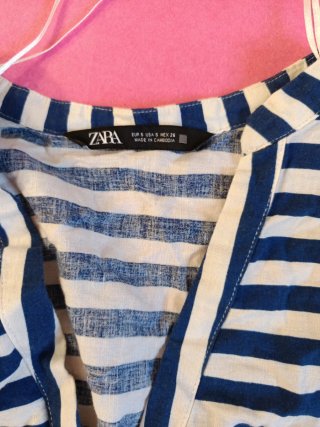 Blusa Zara Rayas Azul y Blanco