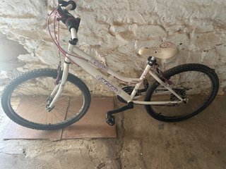 Bicicleta infantil blanca y morada