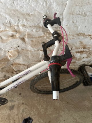 Bicicleta infantil blanca y morada