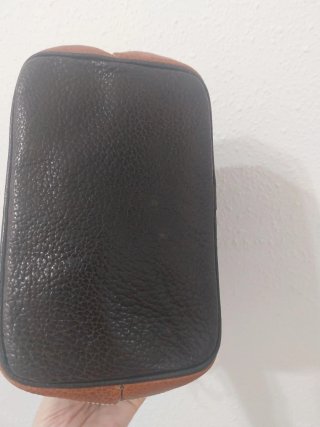 Bolso cuero espeso, elegante, bicolor, grande