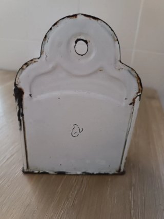 Recipiente Harina Antiguo Metal y Madera