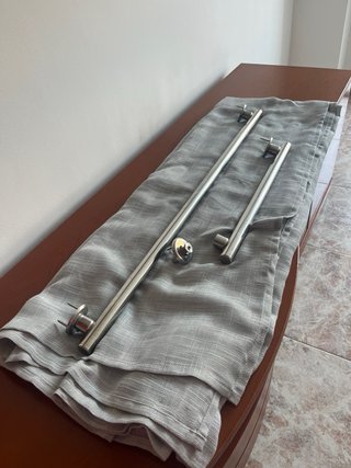 2 Barras de acero inoxidable para ducha/barandilla