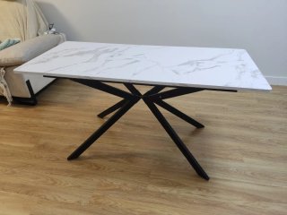 Mesa extensible efecto mármol 150/180cm