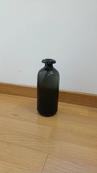 Jarrones Vintage Ikea Cristal Negro Hecho a Mano.