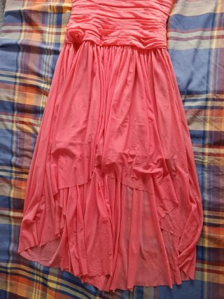 Vestido fiesta rosa palabra de honor