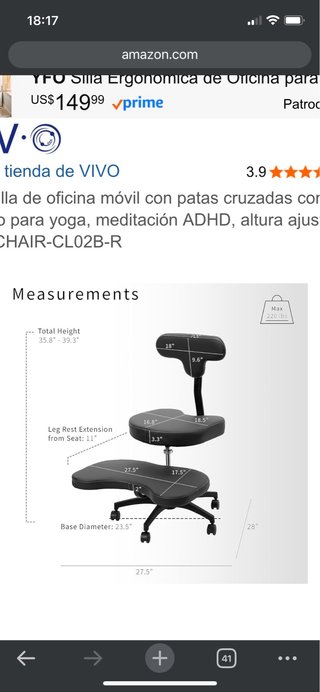 Silla ergonómica de oficina negra