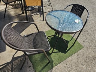 Conjunto Mesa y 2 Sillas Jardín Ratán