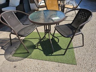 Conjunto Mesa y 2 Sillas Jardín Ratán
