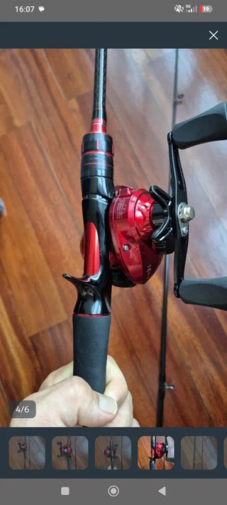 Caña de pescar con carrete de casting